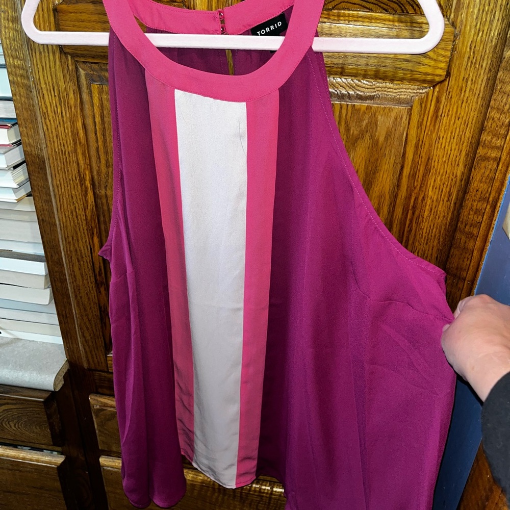 Torrid Pink Relaxed Asymmetrical Tank Top